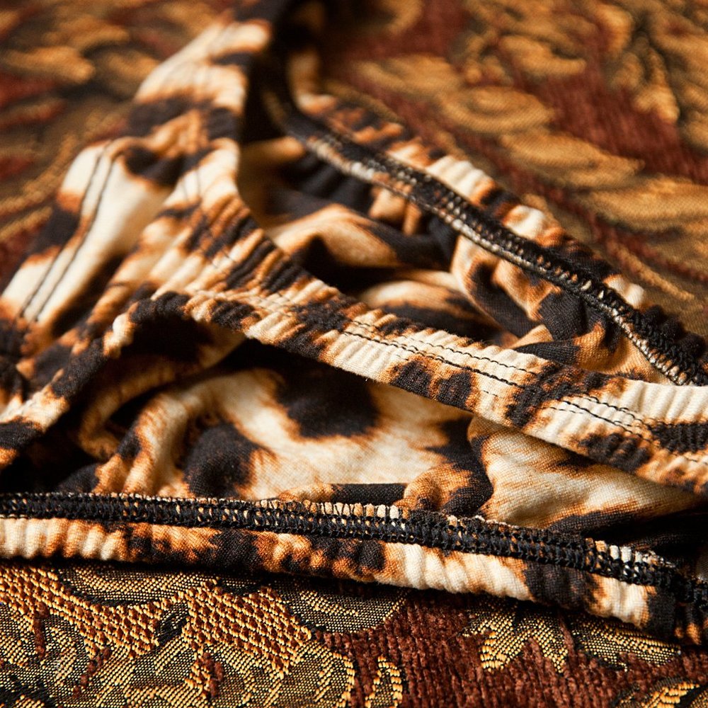 Mens Leopard Print Thin Sides Contoured Handmade - Picture 5 of 5